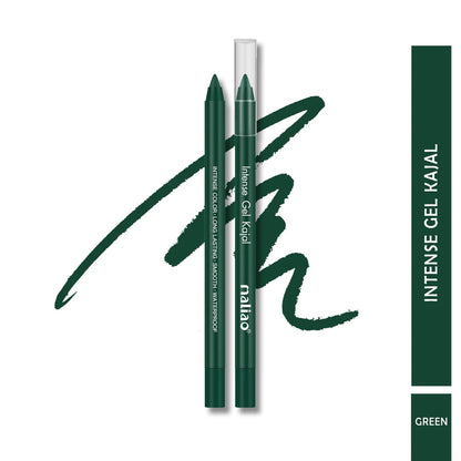 Green eyeliner pencil with 'nailao' branding on a white background