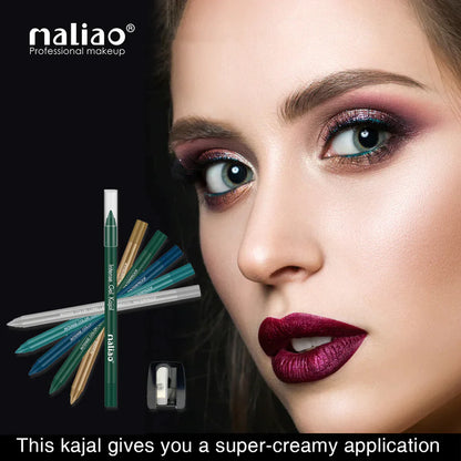 Maliao kajal with a close-up of a woman's face wearing makeup.