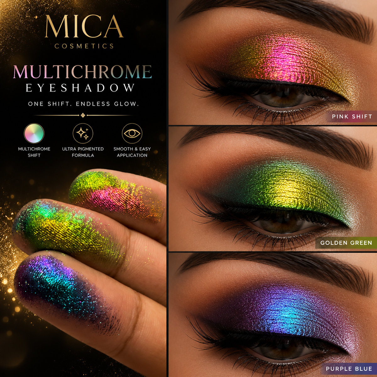 Multichrome 3in1 pressed eyeshadow palette (1186)