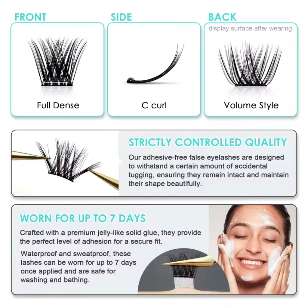 Cluster Lashes KZ44 (Self Adhesive)