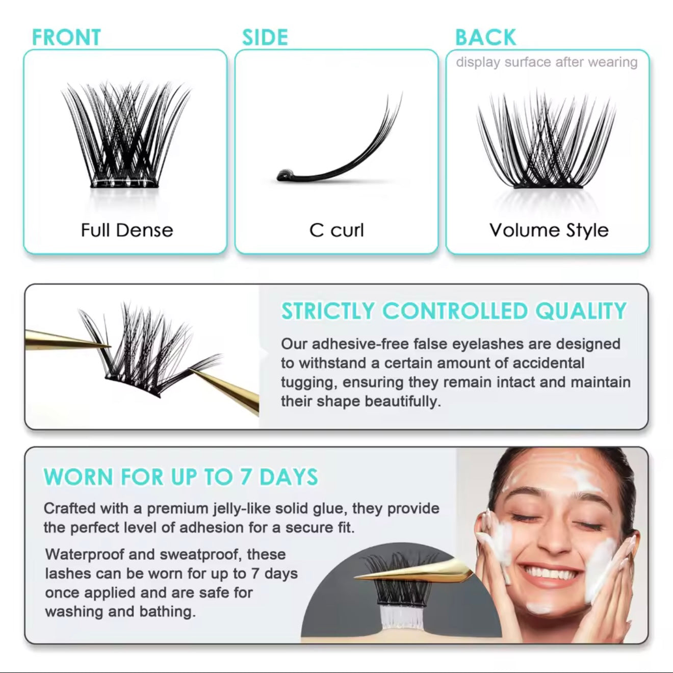 Cluster Lashes KZ44 (Self Adhesive)