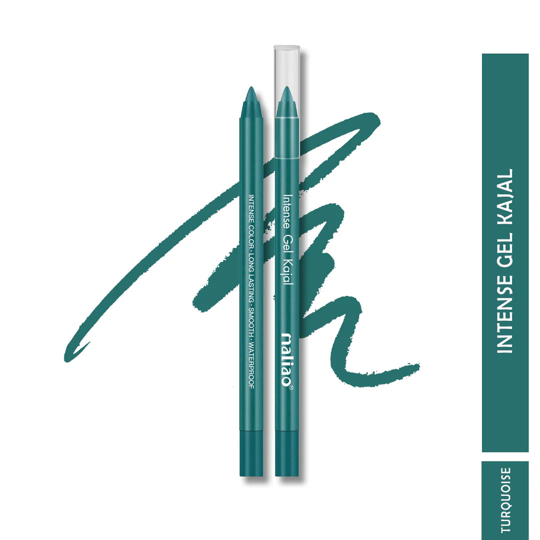 Two green eyeliner pencils with a white cap on a white background, featuring the brand 'nailoo'.