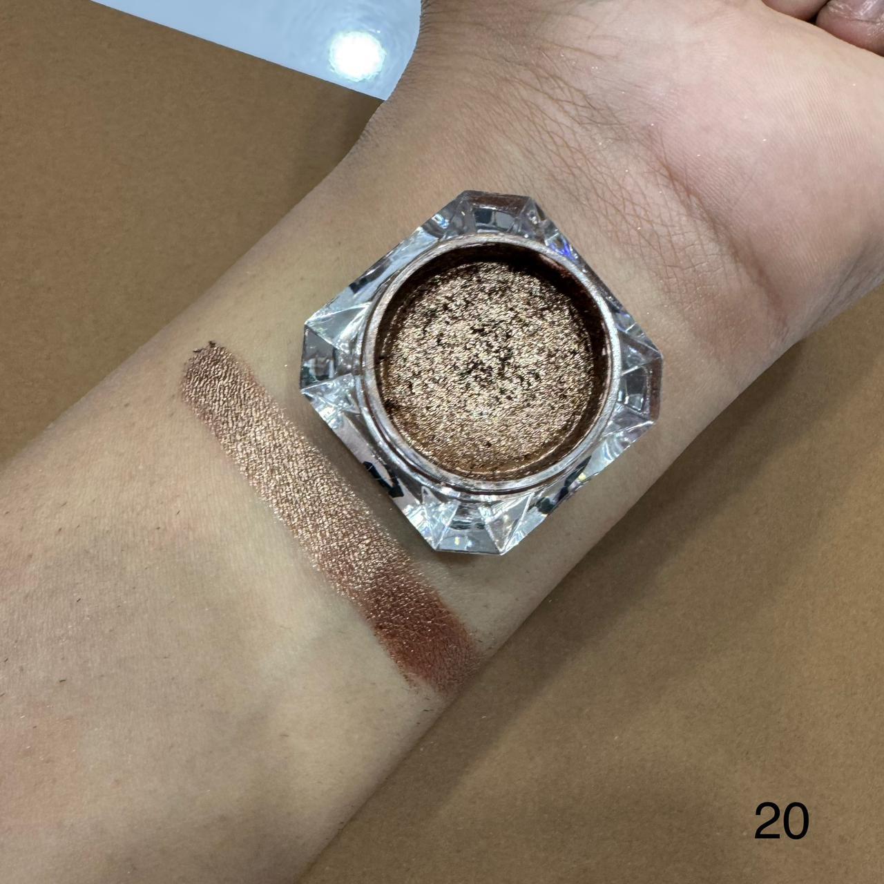 Makeup product swatch on a wrist with a neutral background