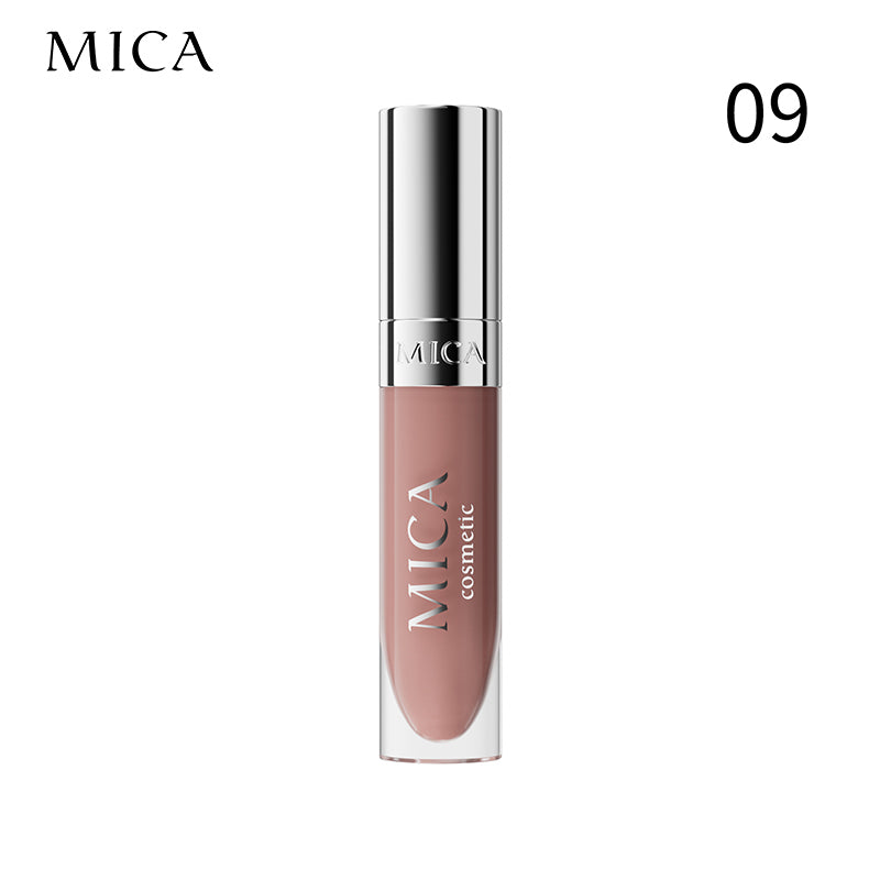 Lipstick with MICA cosmetic branding on a white background