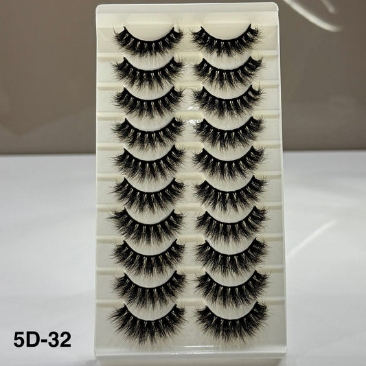 10 Pair Mink Eyelashes (5D-32)