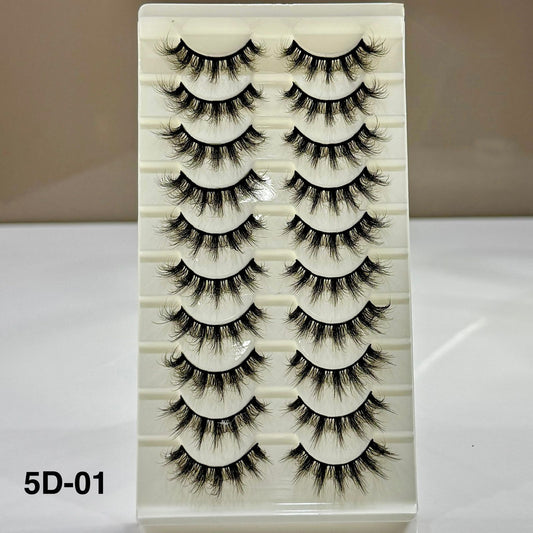 10 Pair Mink Eyelashes (5D-01)