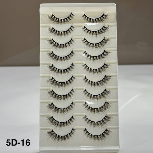 10 Pair Mink Eyelashes (5D-16)