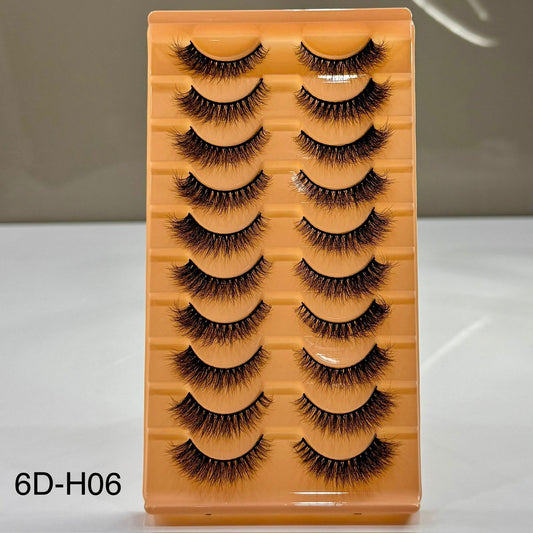 10 Pair Mink Eyelashes (6D-H06)
