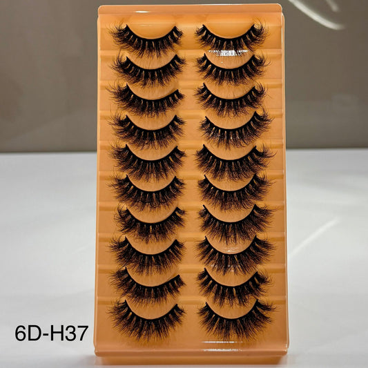 10 Pair Mink Eyelashes (6D-H37)