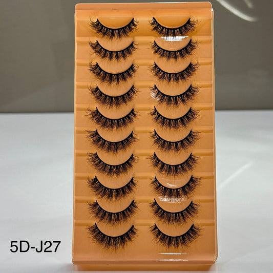 10 Pair Mink Eyelashes (5D-J27)