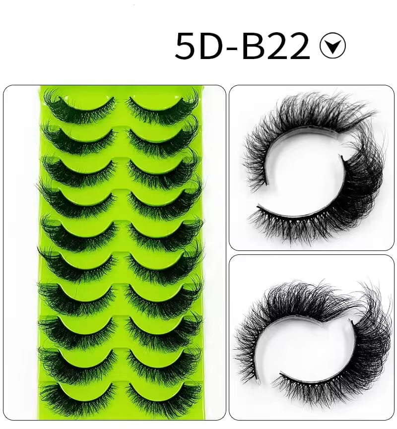 10 أزواج من رموش المنك (5D-B22)