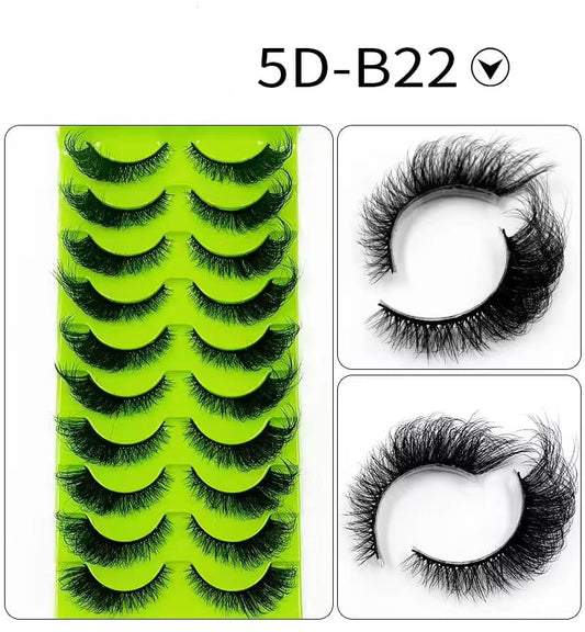 10 أزواج من رموش المنك (5D-B22)