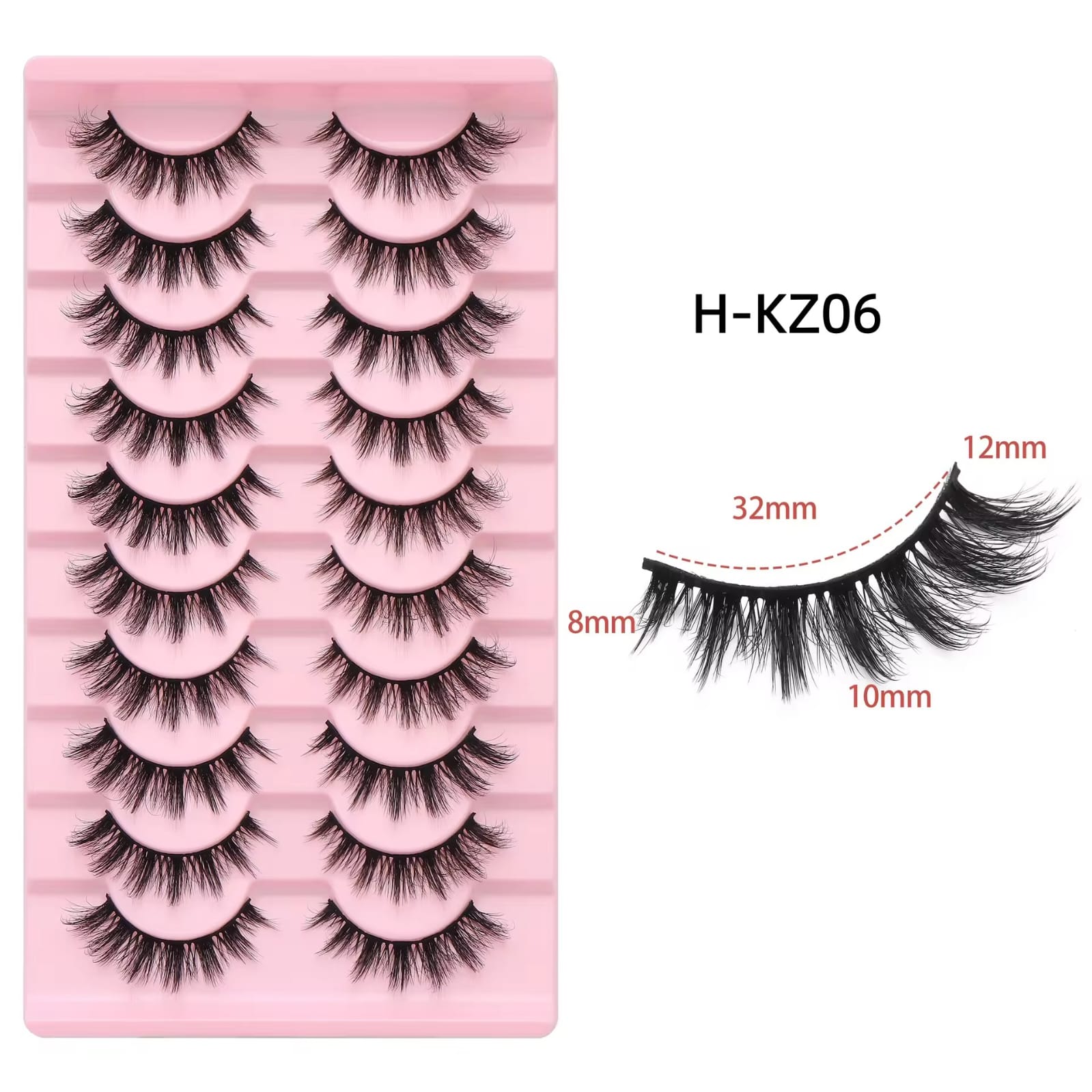 10 Pair Mink Eyelashes (KZ06)